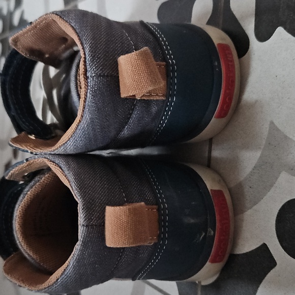 See Kai Run Kids High-Top Sneakers - Blue and Tan - Picture 3 of 5